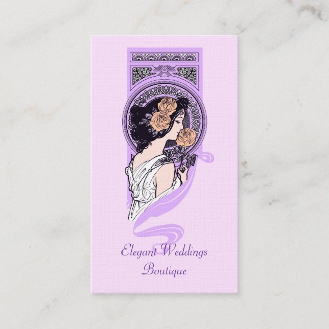 Cartão de visita nupcial do boutique do nouveau da (Frente)