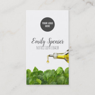 Cartão De Visita Nutrição Verde Deixa Azeite Branco