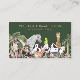 Cartão De Visita Nutricionista Animal Marrom e Verde