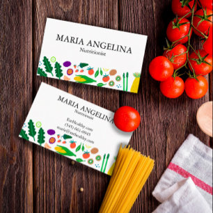 Cartão De Visita Nutricionista Chef Pessoal de vegetais Legal moder