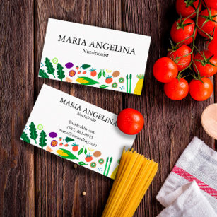 Cartão De Visita Nutricionista Chef Pessoal Moderno Legal Veggggg