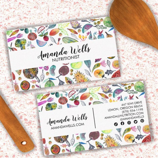Cartão De Visita Nutricionista Chef Veggies Exclusivos Dieticianos  (Criador carregado)