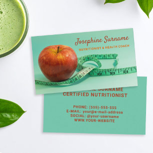 Cartão De Visita Nutricionista Coach de Saúde Dieta Maçã e Fita