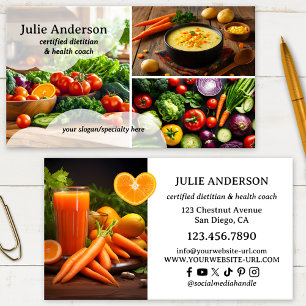 Cartão De Visita Nutricionista Coach de Saúde Fotografia