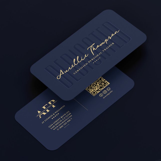Cartão De Visita Nutricionista da Marinha Escura Nutricionista do B (Modern Wellness Coach Nutritionist Dark Navy Blue Business Card
)
