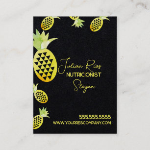 Cartão De Visita Nutricionista de Abacaxis de Aquarela Fruta 