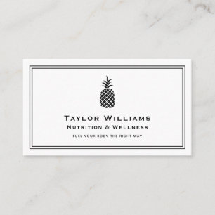 Cartão De Visita Nutricionista de Fruta Tropical de Abacaxi - Branc