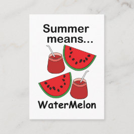 Cartão De Visita Nutricionista de Melancia Verão Significa Melancia
