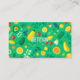 Cartão De Visita Nutricionista Dieticiano Comidas saudáveis