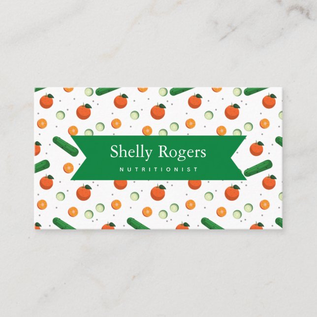 Cartão De Visita Nutricionista Dieticiano Saudável Perda de Peso da (Frente)