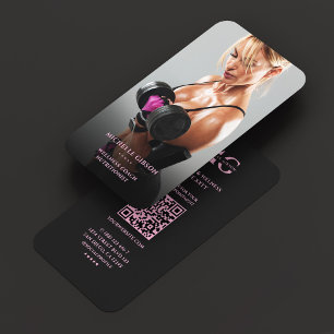 Cartão De Visita Nutricionista Personal Trainer Foto Rosa Preto