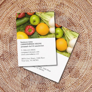 Cartão De Visita Nutricionista pessoal vegetal original moderno do