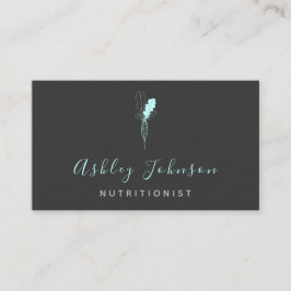 Cartão De Visita Nutricionista Vegetal Orgânico Neon Fresco