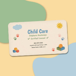 Cartão De Visita Nuvem & Sol Sorridente - Creche