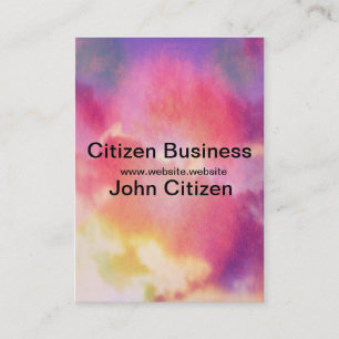 Cartão De Visita Nuvens abstrato cor-de-rosa, amarelas e azuis