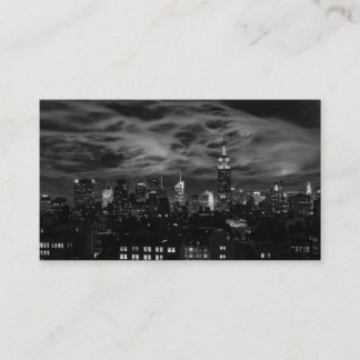 Cartão De Visita Nuvens etéreas: NYC Skyline, ESB Preto e Branco