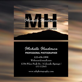 Cartão De Visita Nuvens iridescentes - Silhueta Preto de Montanha