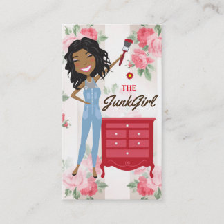 Cartão De Visita O afro-americano da menina da sucata