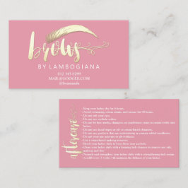 Cartão De Visita O Aftercare Brota Logotipo Dourado, Microblading R