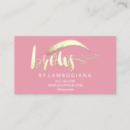 Cartão De Visita O Aftercare Brota Logotipo Dourado, Microblading R