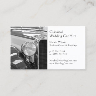 Cartão De Visita O aluguer de carro do casamento, adiciona sua foto