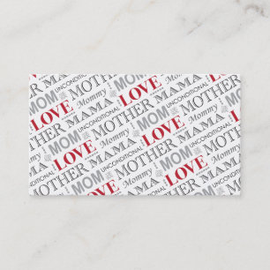 Cartão De Visita O amor de mãe, o dia das mães ou o teste padrão do
