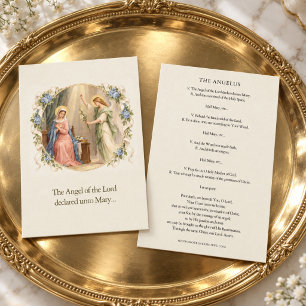 Cartão De Visita O Anjo do Senhor Anuncia Carta Santa do Angelus