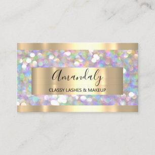 Cartão De Visita O Artista De Maquiagem Eyelashes Dourado Glitter E