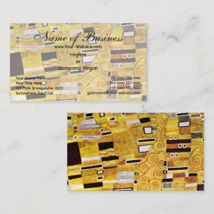 Cartão De Visita O Beijo de Klimt, Design de Padrão Dourado Art Nou