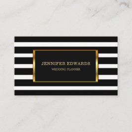 Cartão De Visita O branco preto moderno listra o profissional do