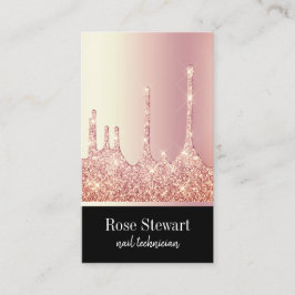 Cartão De Visita O brilhante brilho rosa de ouro Elegante goteja un