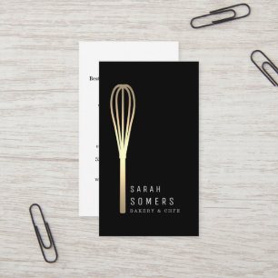 Cartão De Visita O brilho Dourado moderno Whisk a padaria