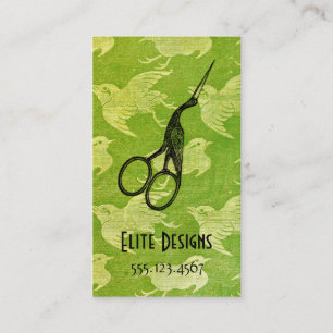 Cartão De Visita o cabeleireiro asiático do vintage do guindaste