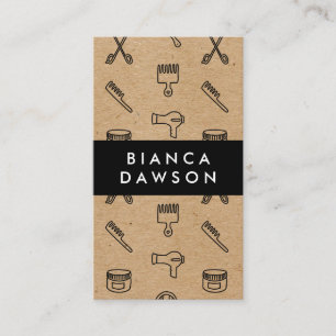 Cartão De Visita O cabeleireiro natural de Brown utiliza