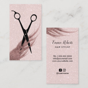 Cartão De Visita O cabelo do cabeleireiro & Scissor elegante cora
