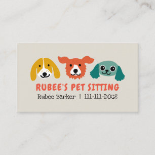 Cartão De Visita O cão colorido enfrenta o amante dos animais de