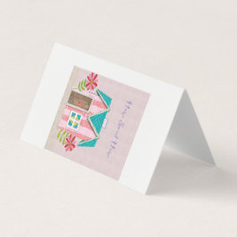 Cartão De Visita O Capricho da Assinatura (Rosa e Turquesa)