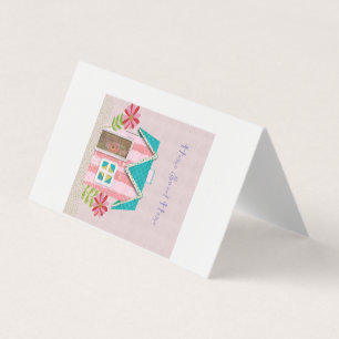 Cartão De Visita O Capricho da Assinatura (Rosa e Turquesa)