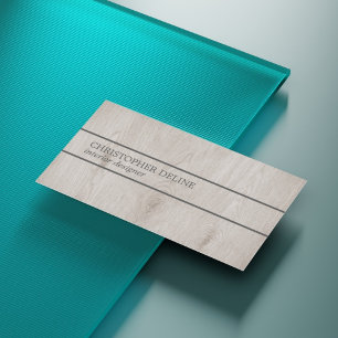 Cartão De Visita O cinza de madeira elegante moderno alinha o