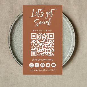 Cartão De Visita O código QR das mídias sociais modernas se conecta