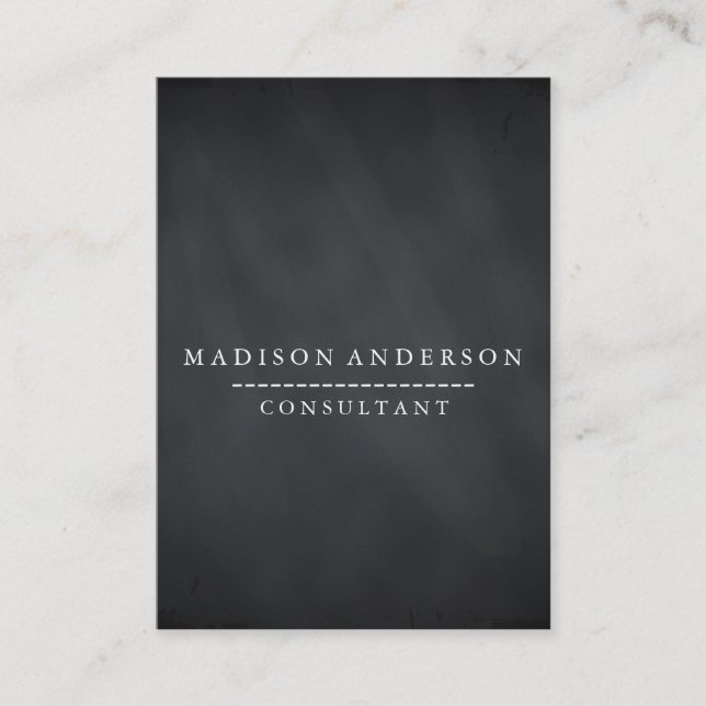 Cartão De Visita O conselho de giz preto moderno elegante (Frente)