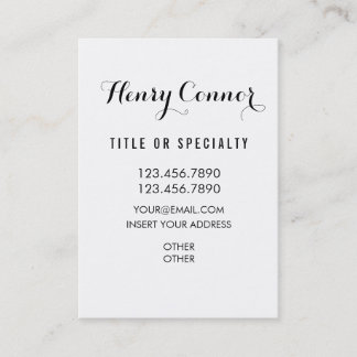 Cartão De Visita O conselho vertical branco profissional