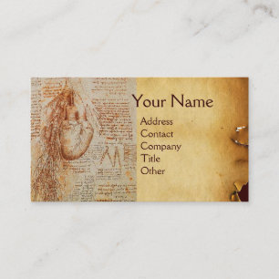 Cartão De Visita O Coração e o Pergaminho das Artérias Bronquiai