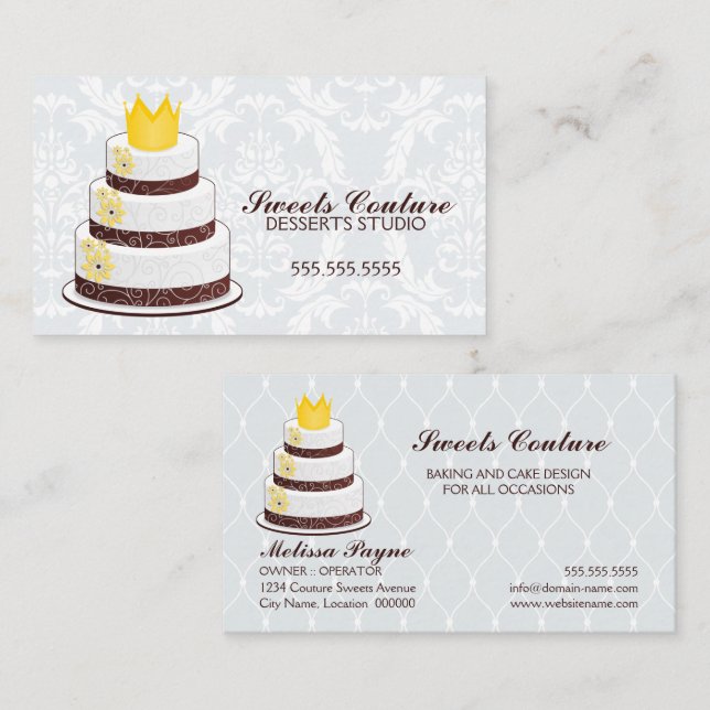 Cartão De Visita O Couture endurece o costume da padaria (Frente/Verso)