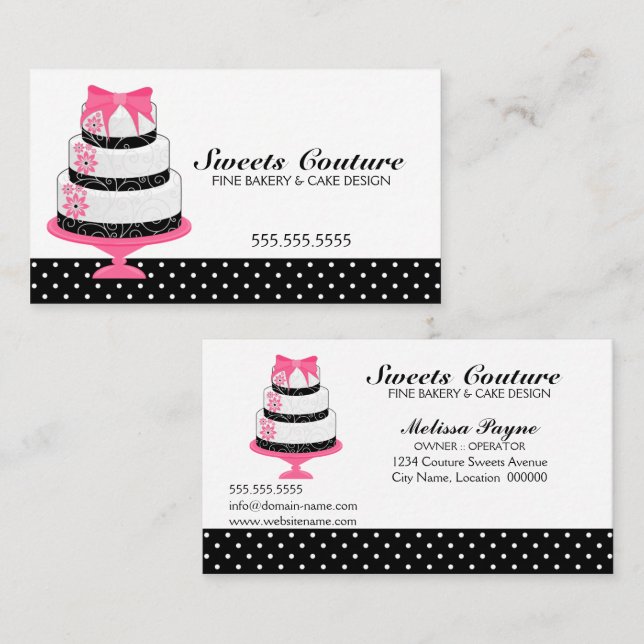 Cartão De Visita O Couture endurece o costume da padaria (Frente/Verso)