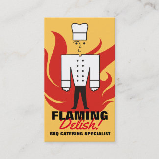Cartão De Visita O cozinheiro chefe masculino chesty retro arde o