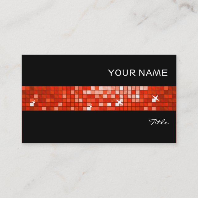 Cartão De Visita O disco telha o preto vermelho da listra do (Frente)