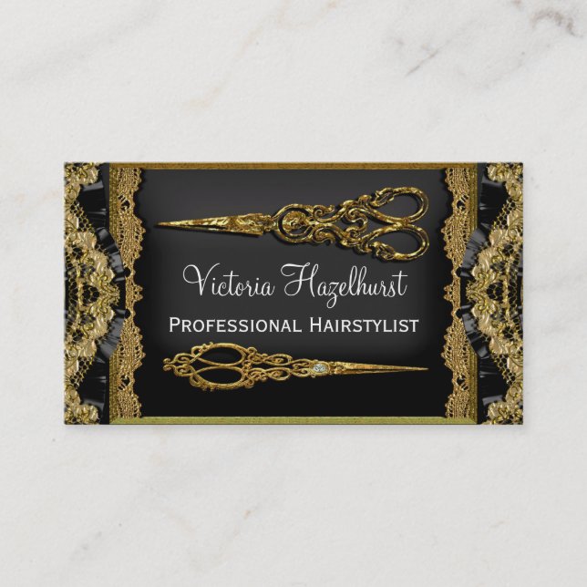 Cartão De Visita O dobro completo de Hazelhurst Scissor o (Frente)