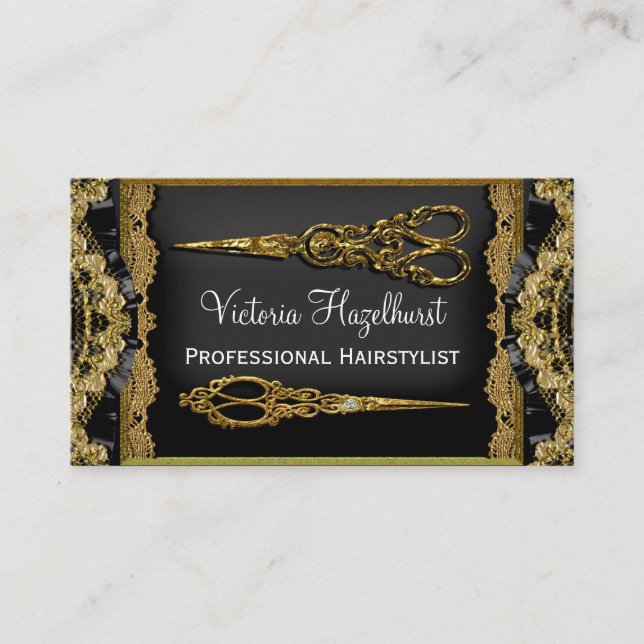 Cartão De Visita O dobro completo de Hazelhurst Scissor o (Frente)