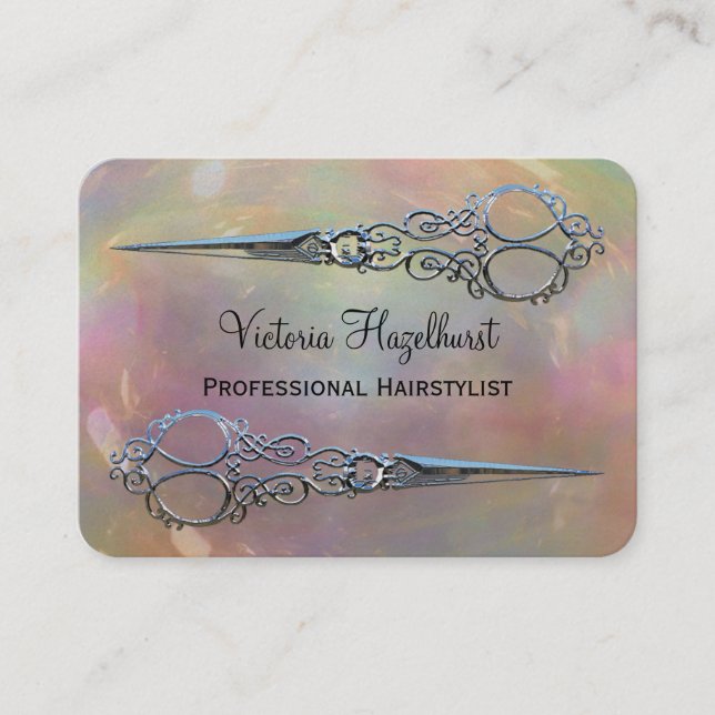 Cartão De Visita O dobro da pérola dos perigos Scissors o (Frente)